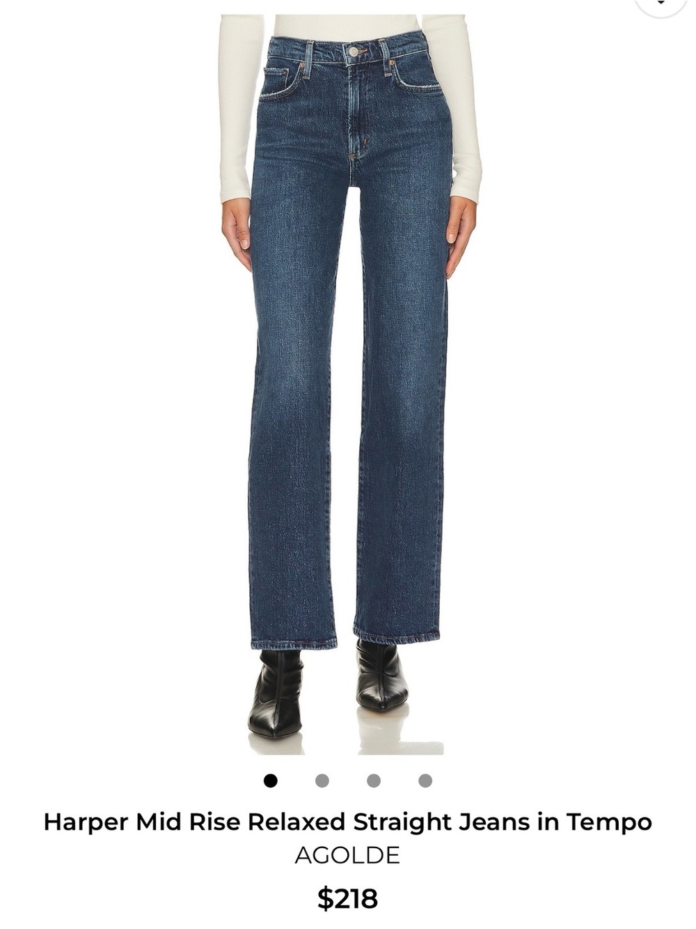 NWT,  Harper Mid-Rise Relaxed Straight Jeans - Tempo Blue, size 26